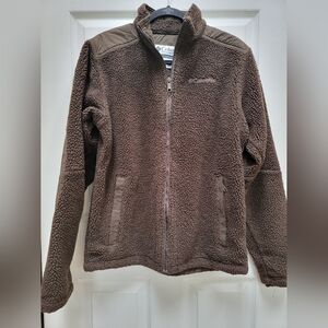 Columbia Men's Brown Cozy Fleece Zip Up  Jacket Size Med